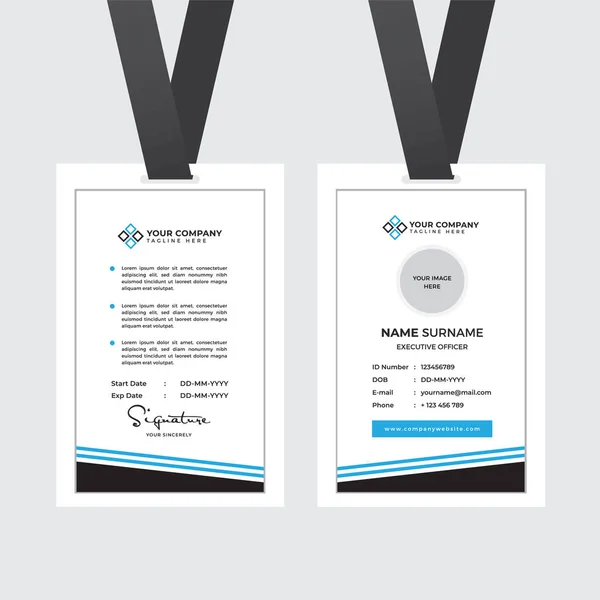 Premium Employee Card Met Photo Placeholder Naam Functie Bedrijfsprofiel Template — Stockvector