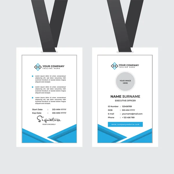 Premium Employee Card Met Photo Placeholder Naam Functie Bedrijfsprofiel Template — Stockvector