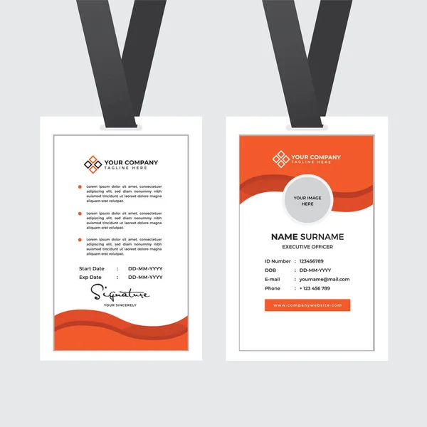 Premium Employee Card Met Photo Placeholder Naam Functie Bedrijfsprofiel Template — Stockvector