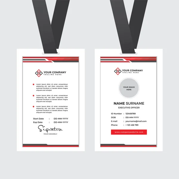 Premium Employee Card Met Photo Placeholder Naam Functie Bedrijfsprofiel Template — Stockvector