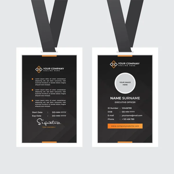 Premium Employee Card Met Photo Placeholder Naam Functie Bedrijfsprofiel Template — Stockvector