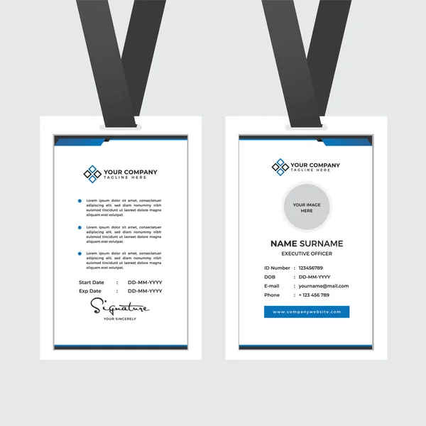 Premium Employee Card Photo Placeholder Name Position Company Profile Template — 스톡 벡터