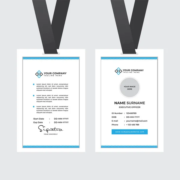 Premium Employee Card Photo Placeholder Name Position Company Profile Template — 스톡 벡터