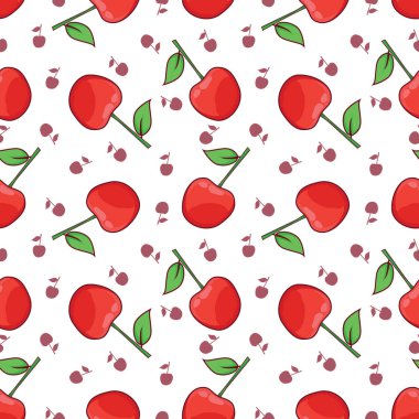Bing kiraz aromalı, pürüzsüz vektör deseni çizimi