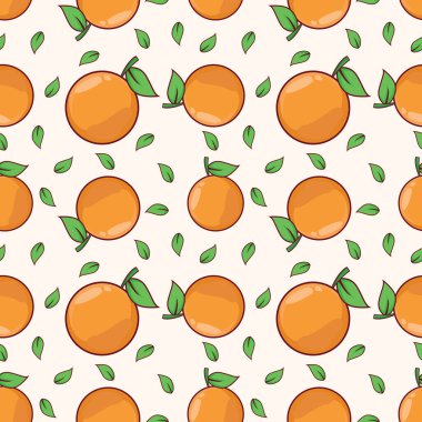 Clementine Meyvesiz Kusursuz Vektör Deseni Çizimi