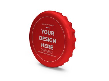 Bottle Cap 3D Illustration Mockup Scene on Isolated Background