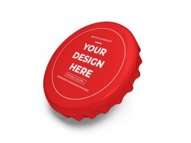 Bottle Cap 3D Illustration Mockup Scene on Isolated Background