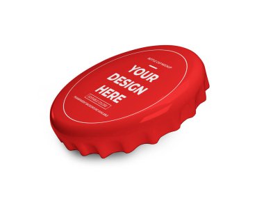 Bottle Cap 3D Illustration Mockup Scene on Isolated Background
