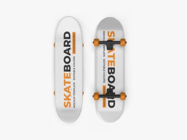 Skateboard 3D Illustration Mockup Scene on Isolated Background