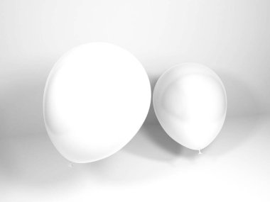 Realistic Balloon 3D Illustration Mockup Scene on Isolated Background