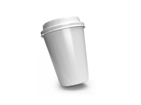 Papier Kaffeetasse Unzen Illustration Mockup Szene Auf Isoliertem Hintergrund — Stockfoto