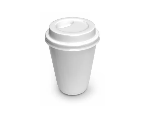Paper Coffee Cup Illustration Mockup Scene Isoleret Baggrund - Stock-foto