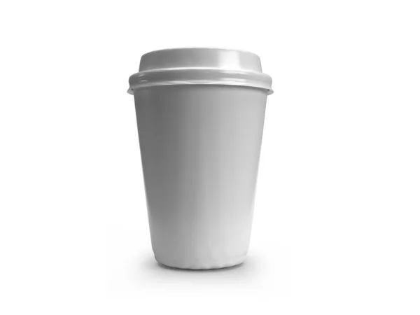 Papier Kaffeetasse Unzen Illustration Mockup Szene Auf Isoliertem Hintergrund — Stockfoto