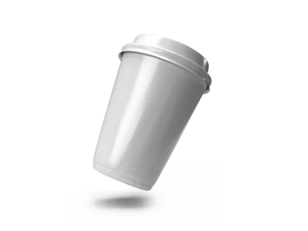 Paper Coffee Cup Illusztráció Mockup Jelenet Izolált Háttér — Stock Fotó