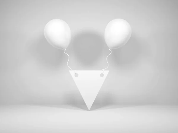 Realistic Balloon Illustration Mockup Scene Isolated Background — Zdjęcie stockowe