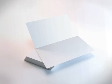 Realistic A4 Bifold Brochure 3D Illustration Mockup Scene on Isolated Background