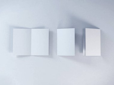 Realistic A4 Bifold Brochure 3D Illustration Mockup Scene on Isolated Background