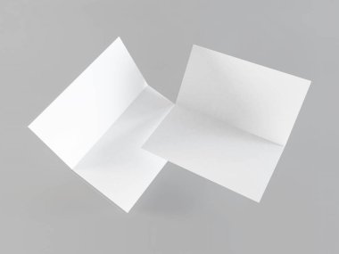 Realistic A4 Bifold Brochure 3D Illustration Mockup Scene on Isolated Background