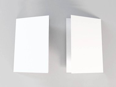 Realistic A4 Bifold Brochure 3D Illustration Mockup Scene on Isolated Background
