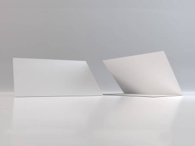 Realistic A4 Bifold Brochure 3D Illustration Mockup Scene on Isolated Background