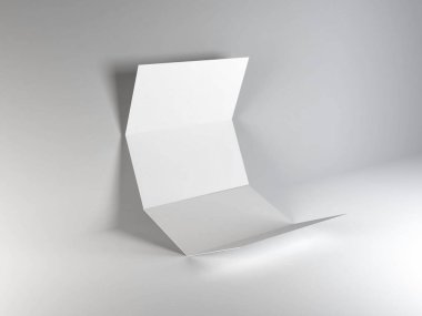 Realistic A4 Bifold Brochure 3D Illustration Mockup Scene on Isolated Background