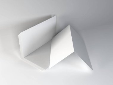 Realistic A4 Bifold Brochure 3D Illustration Mockup Scene on Isolated Background