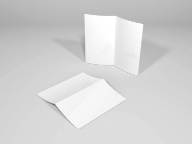 Realistic A4 Bifold Brochure 3D Illustration Mockup Scene on Isolated Background