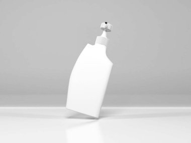 Realistic Liquid Soap Bottle 3D Illustration Mockup Scene on Isolated Background