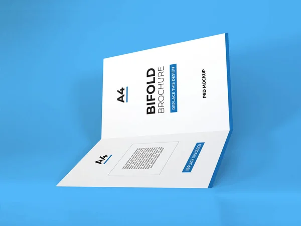 Realistic Bifold Brochure Illustration Mockup Scene Isolated Background — Zdjęcie stockowe