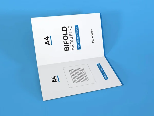 Realistic Bifold Brochure Illustration Mockup Scene Isolated Background — Stockfoto