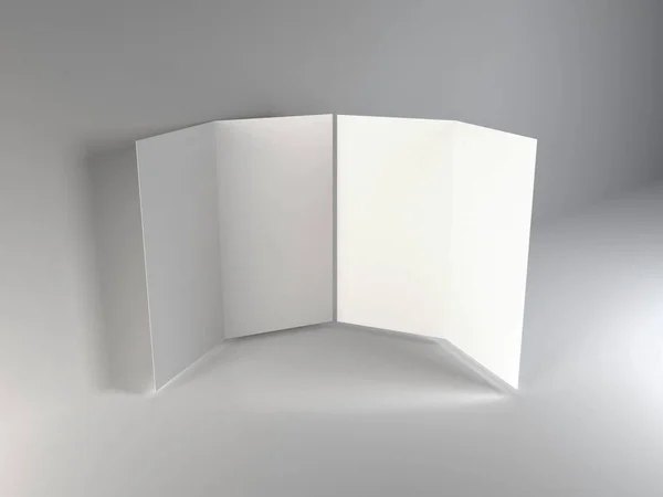 现实的A4双折3D画册 孤立无援背景下的真实感 — 图库照片