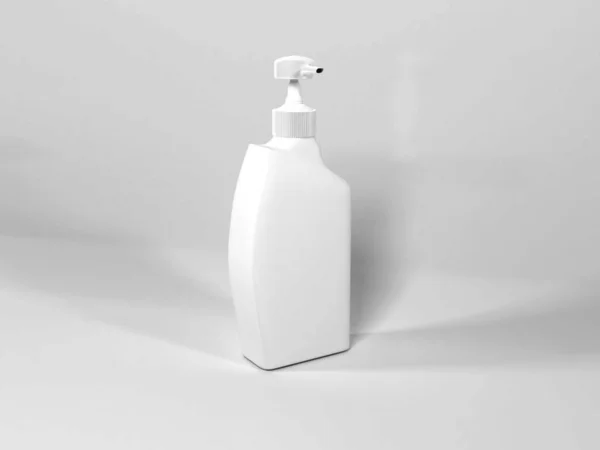 现实液体肥皂瓶3D图片说明分离背景下的模拟场景 — 图库照片