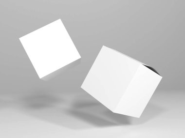 İzole Arkaplanda Kutu Paketleme 3B Resim Uygulama Sahnesi