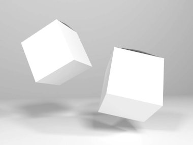 İzole Arkaplanda Kutu Paketleme 3B Resim Uygulama Sahnesi