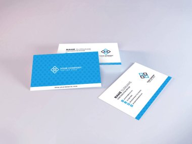 Realistic Business Card 3D Illustration Mockup Scene on Isolated Background