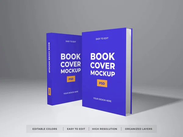 Sampul Buku Mockup Mockup Adegan Pada Latar Belakang Terisolasi — Stok Foto