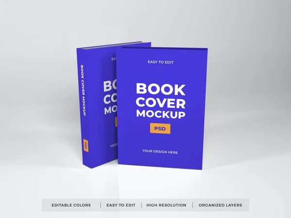 Sampul Buku Mockup Mockup Adegan Pada Latar Belakang Terisolasi — Stok Foto