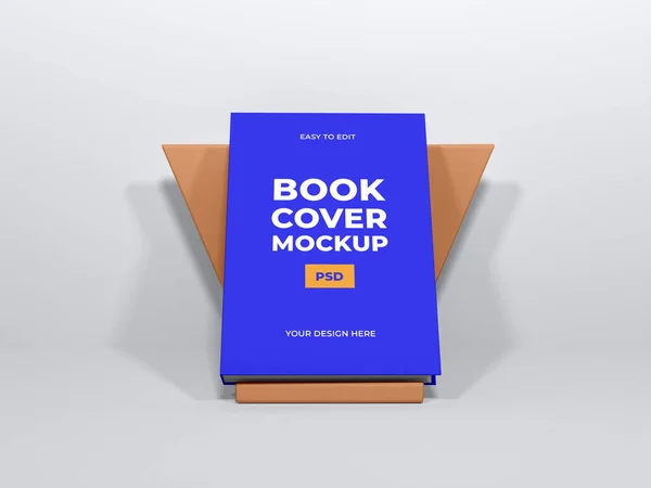 Boek Omslag Illustratie Mockup Scene Geïsoleerde Achtergrond — Stockfoto