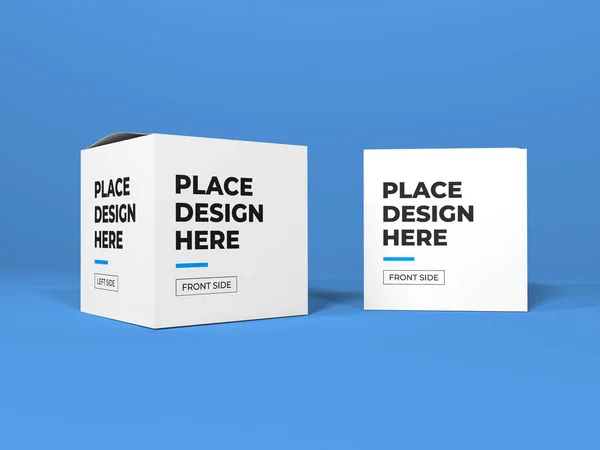 Box Packaging Illusztráció Mockup Jelenet Elszigetelt Háttér — Stock Fotó