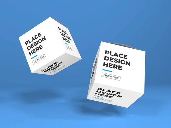 Box Packaging Illusztráció Mockup Jelenet Elszigetelt Háttér — Stock Fotó