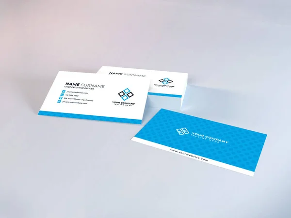 Realistic Business Card Illustration Mockup Scene Isolated Background — 스톡 사진