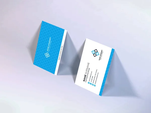 Realistic Business Card Illustration Mockup Scene Isolated Background — Stok fotoğraf