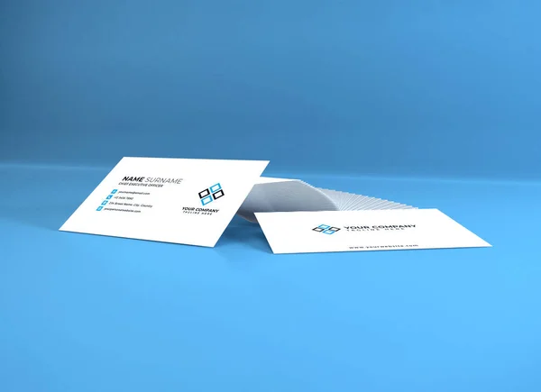 Realistic Business Card Illustration Mockup Scene Isolated Background — Stock fotografie