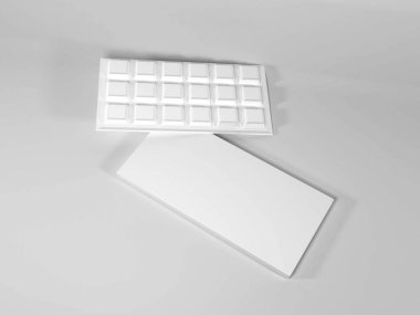 Realistic Chocolate Box Packaging 3D Mockup Scene on Isolated Background