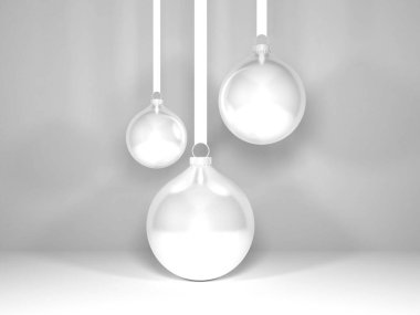 Noel Bauble Balosu 3D Görüntü İzole Arkaplan Sahnesi