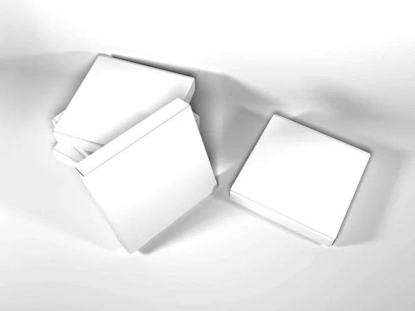 Реалистичная Шоколадная Коробка Упаковка Макет Сцены Изолированном Фоне — стоковое фото