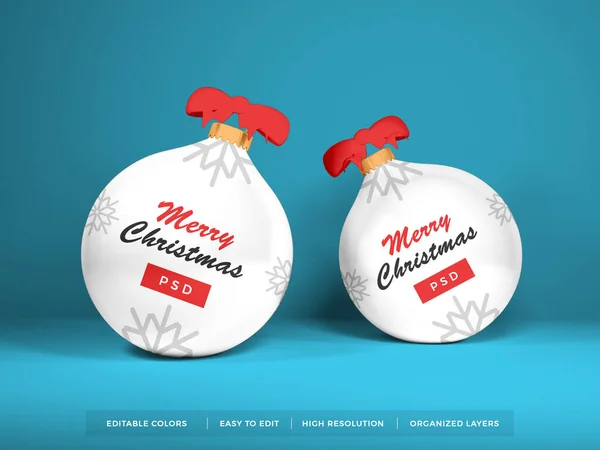 Christmas Bauble Ball Illustration Mockup Scene Isolated Background — Stock Photo, Image