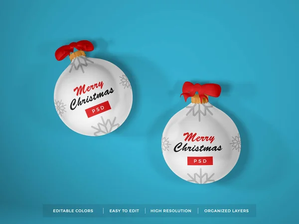 Christmas Bauble Ball Illustration Mockup Scene Isolated Background — Stock Photo, Image