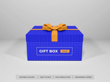 Hediye Kutusu Paketleme 3B Görüntü İzole Arkaplan Sahnesi