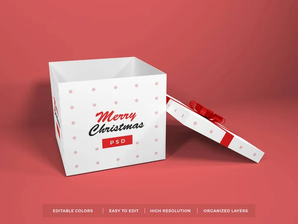 Gift Box Packaging Illustration Mockup Szene Auf Isoliertem Hintergrund — Stockfoto
